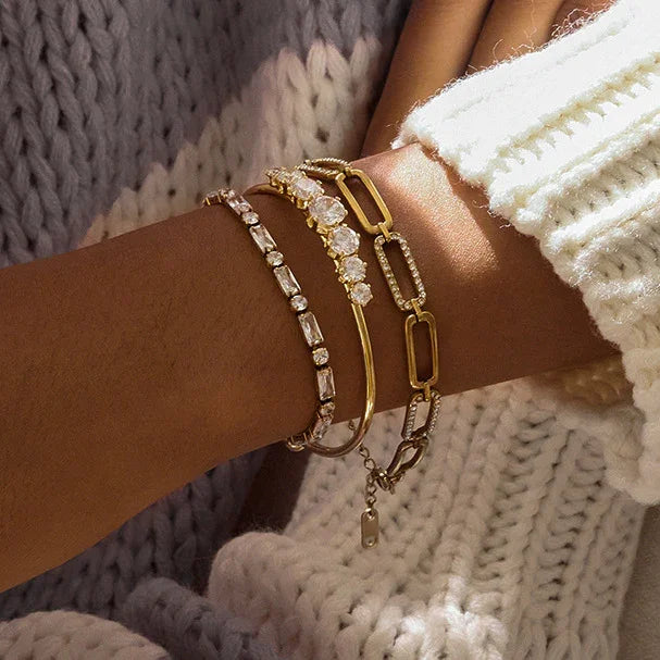 Gold-Plated CZ Tennis Bracelet for Women