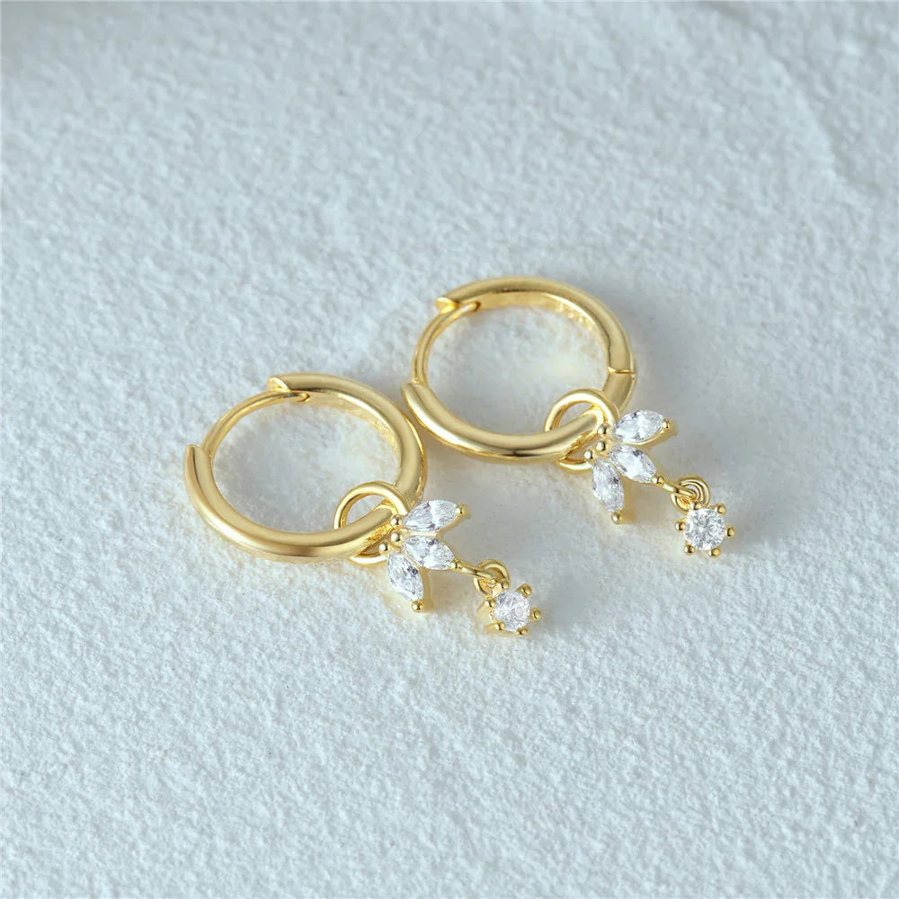 Gold-Plated Removable Charm Hoop Earrings