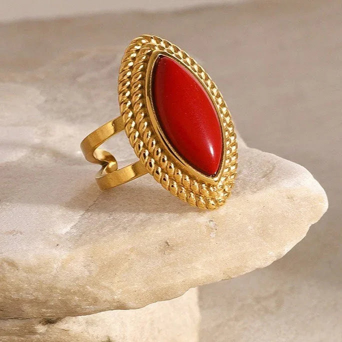 Gold-Plated Crystal Statement Ring for Women