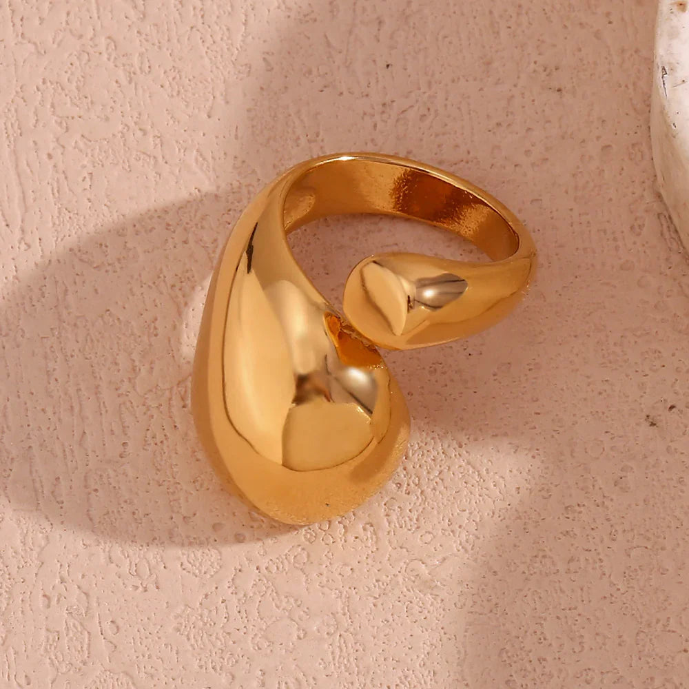 Gold-Plated Sculpted Knot Ring For Women
