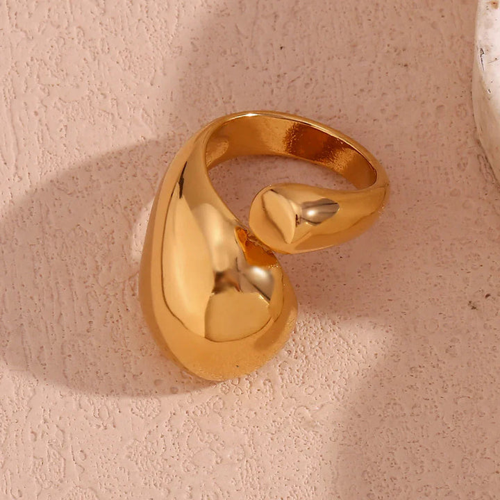 Gold-Plated Sculpted Knot Ring For Women