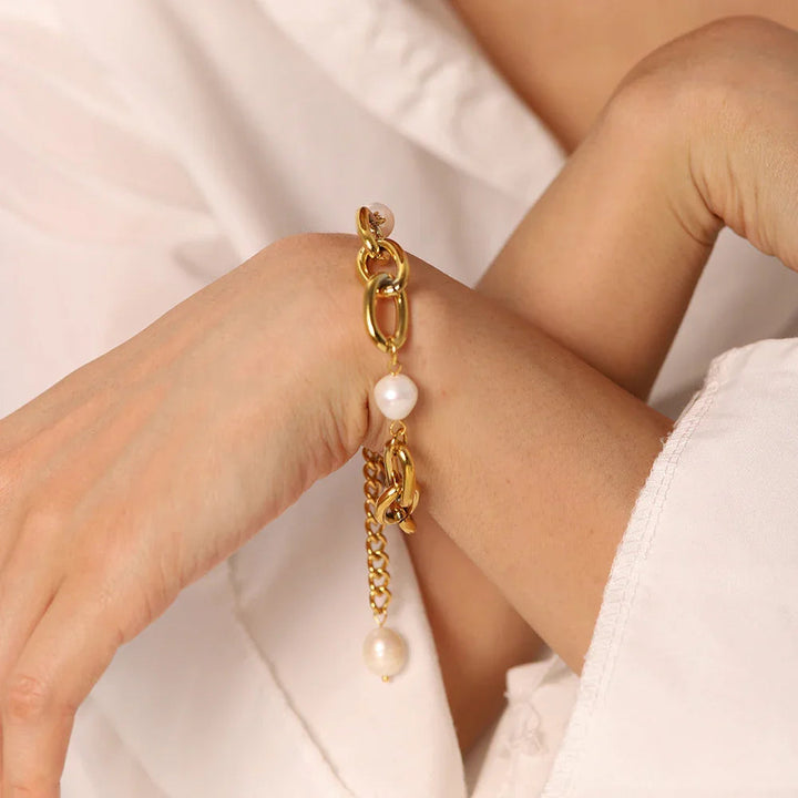 Gold-Plated Freshwater Pearl Bracelet
