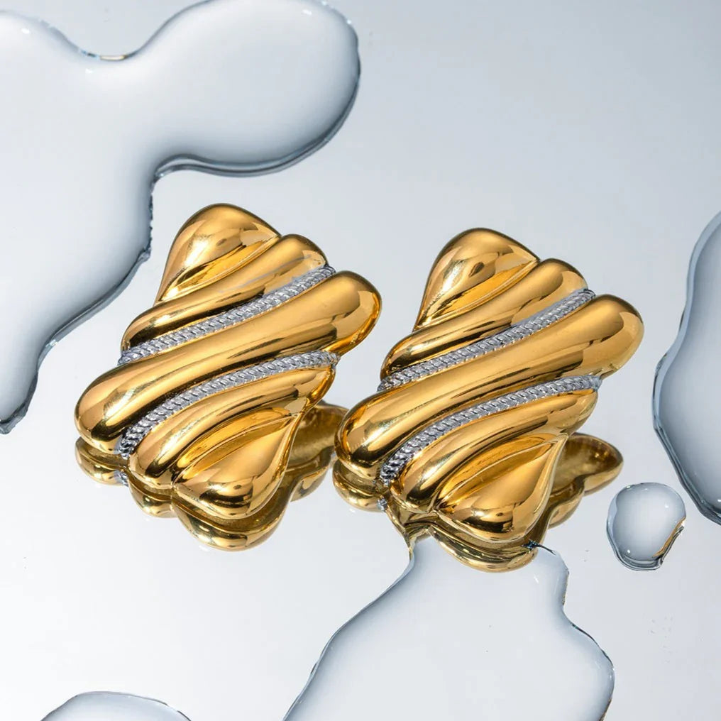 Gold-Plated Vintage-Inspired Earrings with Silver Detailing