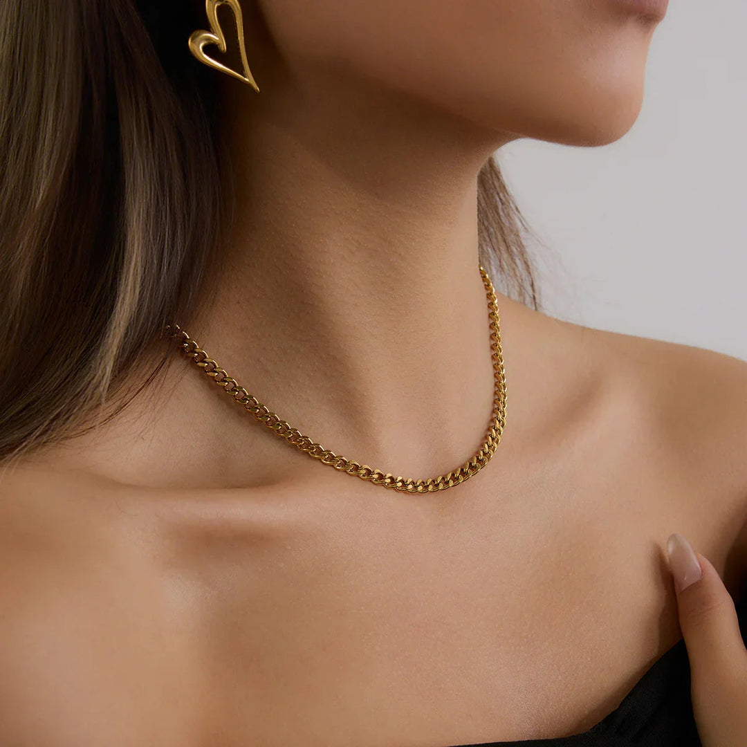 Gold-Tone Layered Chain Necklace Jewelry Set
