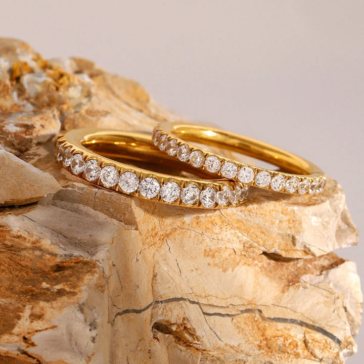 Gold-Plated CZ Stackable Ring for Women