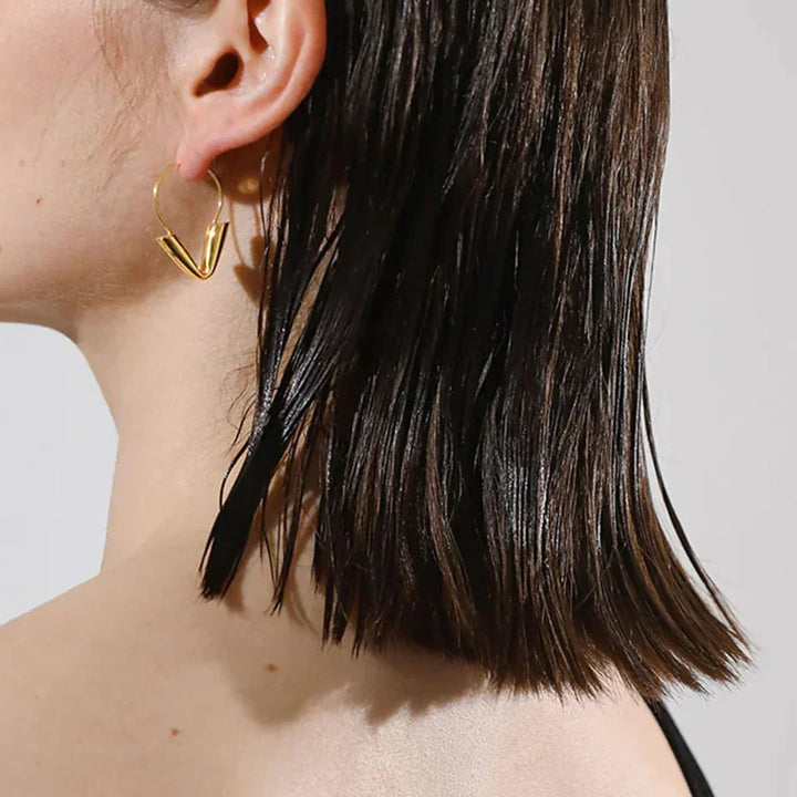Gold-Plated Arrowhead Hoop Earrings for Women