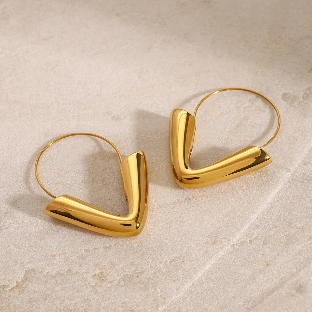Gold-Plated Arrowhead Hoop Earrings for Women