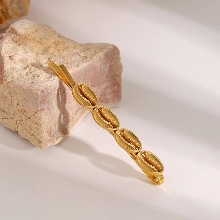 Gold-Plated French Pin with Coffee Bean Design
