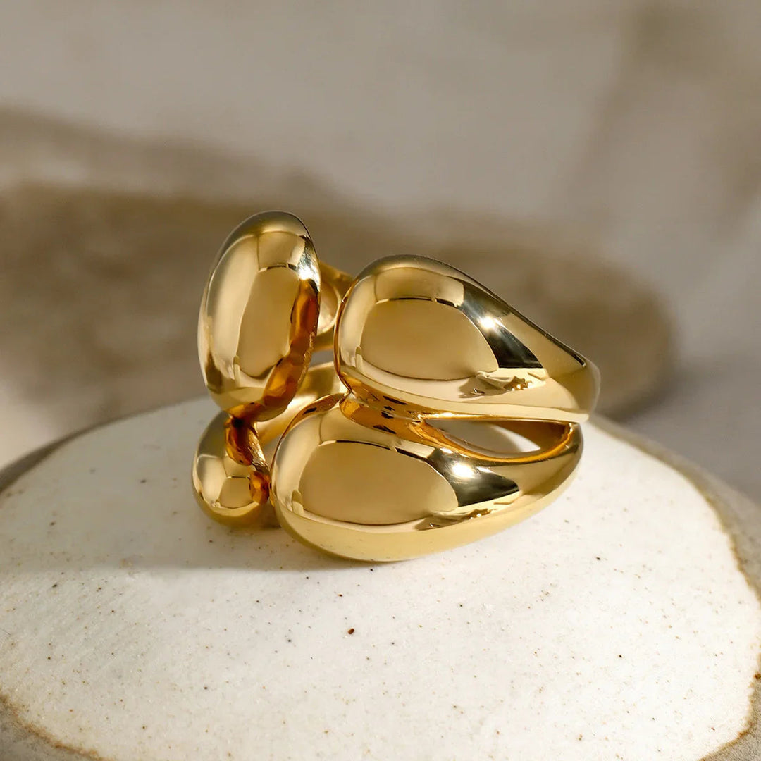 Gold-Plated Ring with Twisted Bands