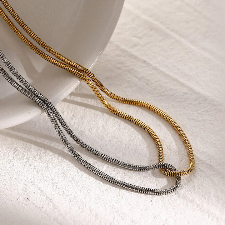 Gold-Plated-Silver-Plated Two-Tone Necklace