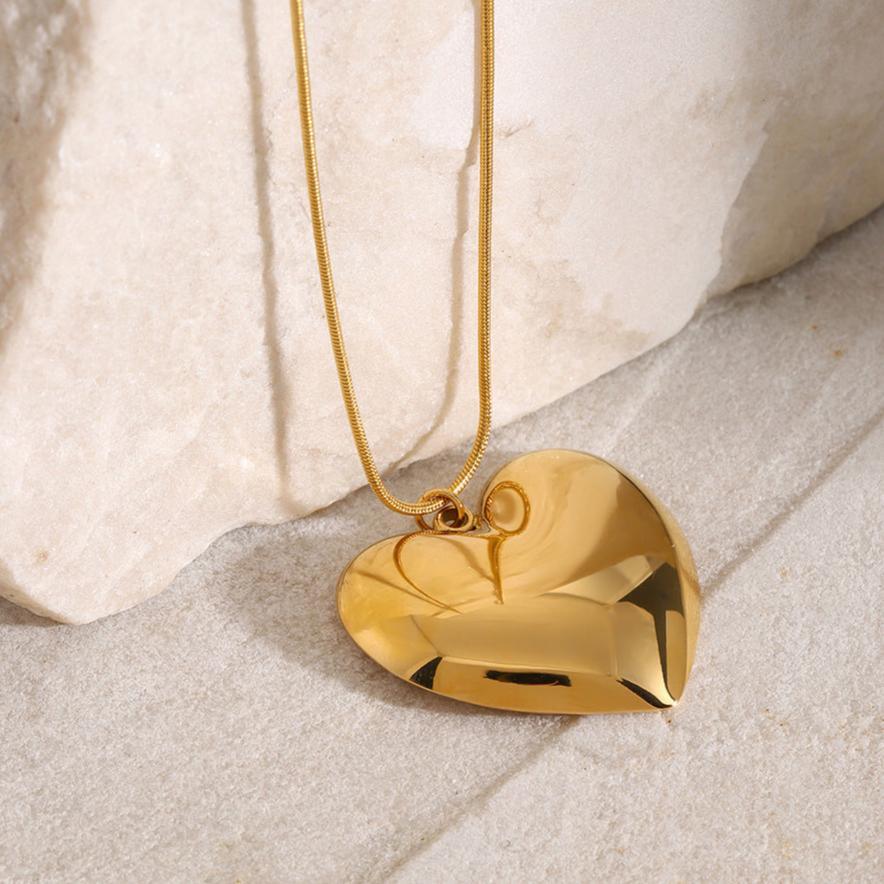 Gold-Plated Heart Pendant Necklace