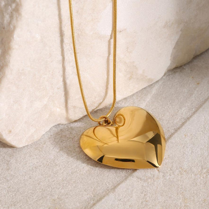 Gold-Plated Heart Pendant Necklace