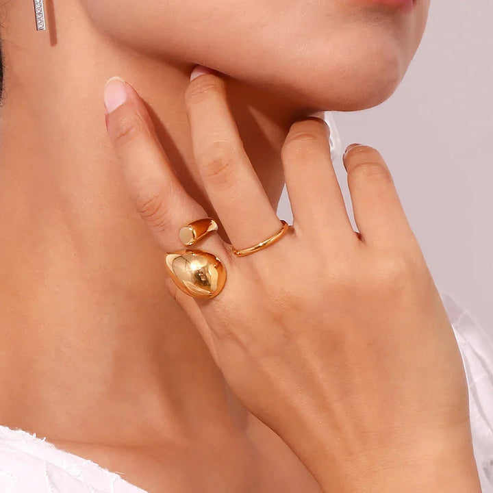 Gold-Plated Sculpted Knot Ring For Women