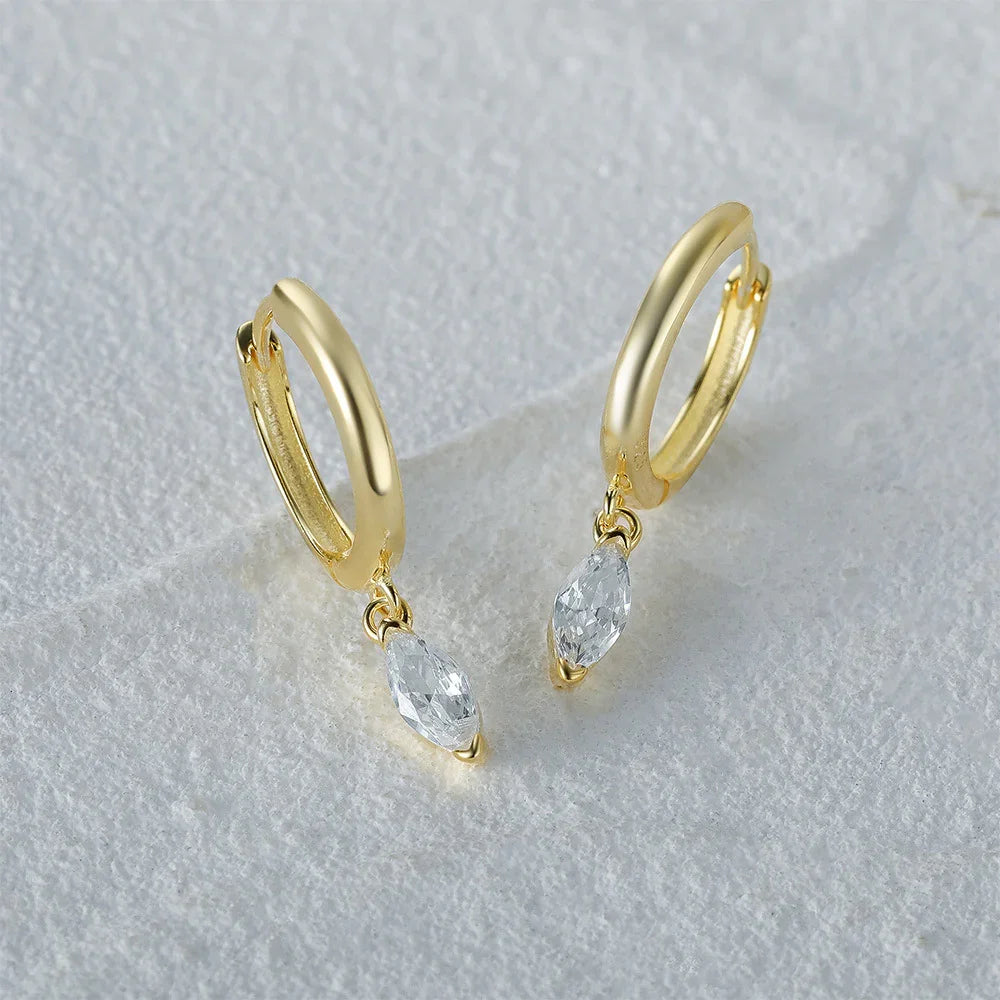 Gold-Plated CZ Huggie Earrings for Women