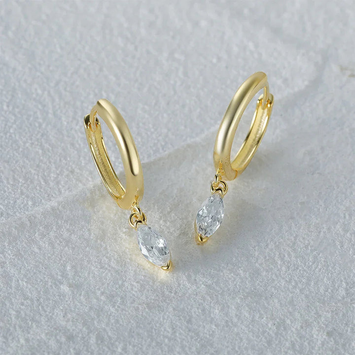 Gold-Plated CZ Huggie Earrings for Women