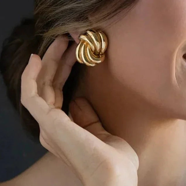 Gold-Plated Knot Stud Earrings for Women