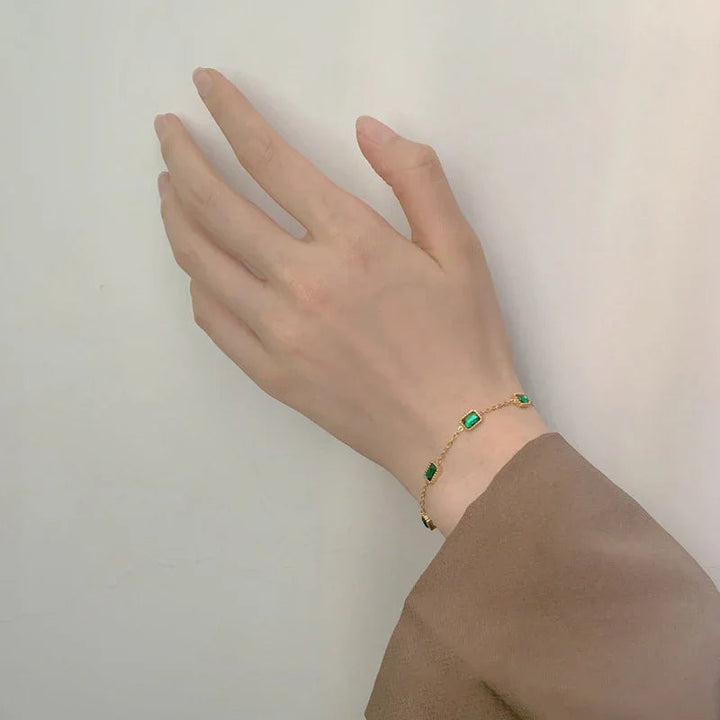 Gold-Plated Bracelet with AAAAA Diamond Simulants