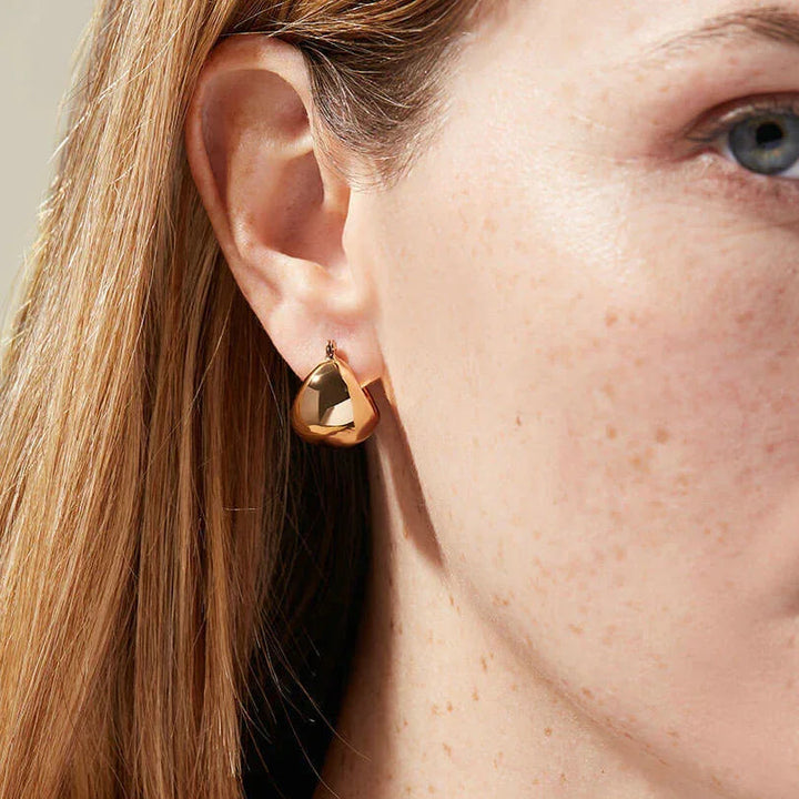 Gold-Plated Dome Huggie Earrings for Women