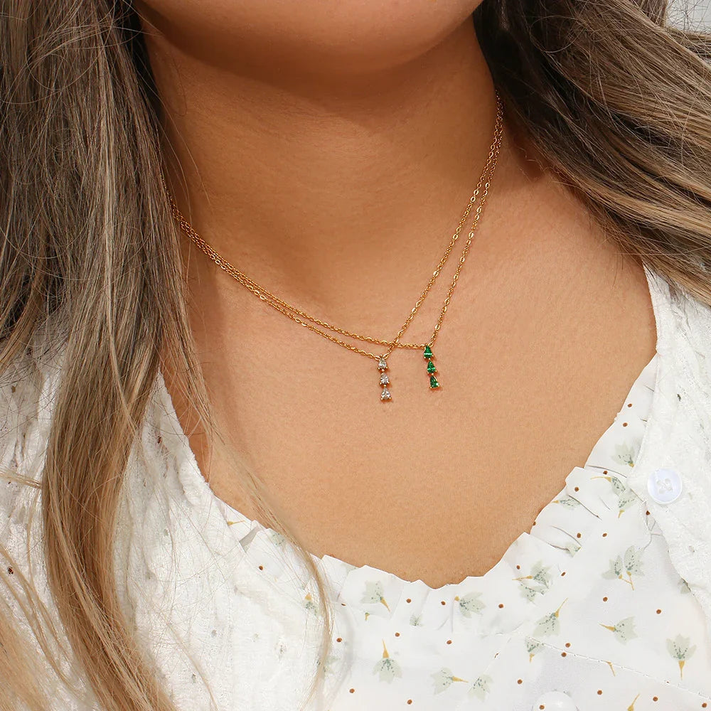 Gold-Plated Diamond Necklace For Women
