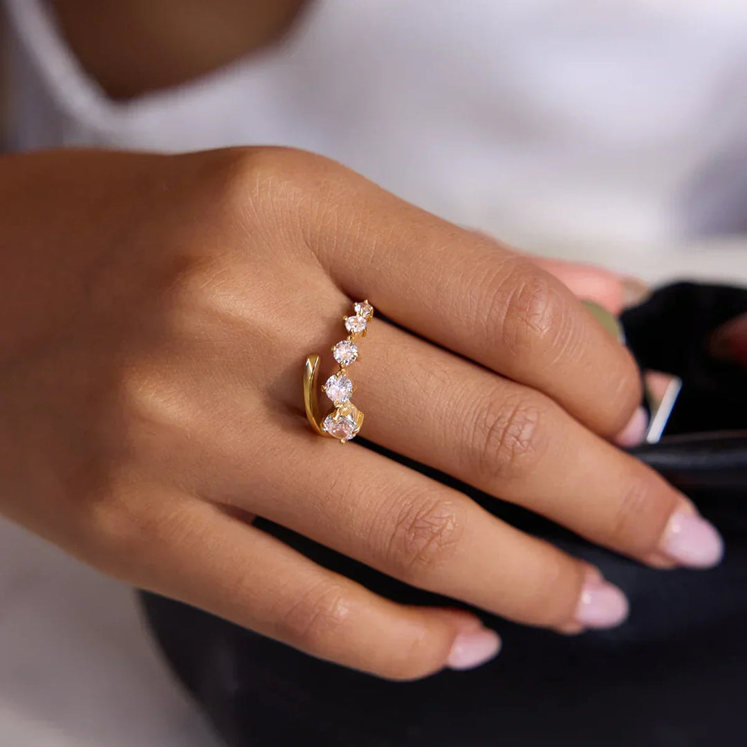 Gold-Plated Open CZ Ring