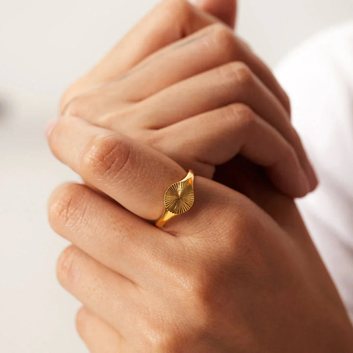 Minimalist Gold-Plated Signet Ring for Women
