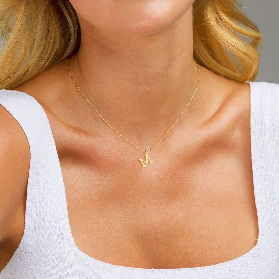 Gold-Tone Letter Initial Pendant Necklace