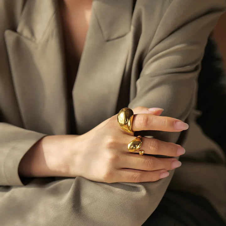 Gold-Plated Dome Statement Ring for Women