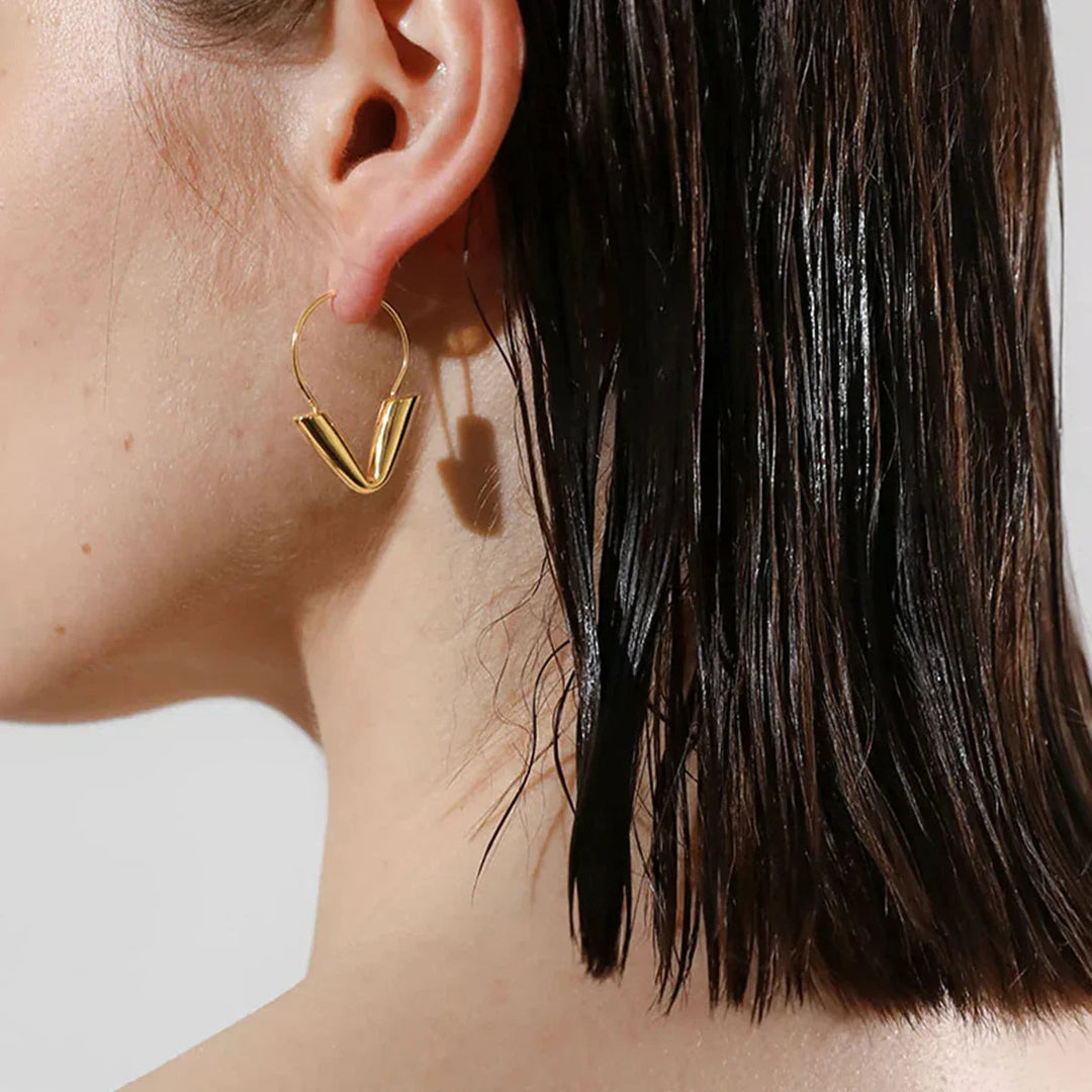 Gold-Plated Arrowhead Hoop Earrings for Women