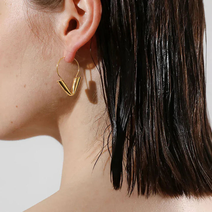 Gold-Plated Arrowhead Hoop Earrings for Women