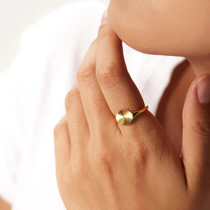 Minimalist Gold-Plated Signet Ring for Women