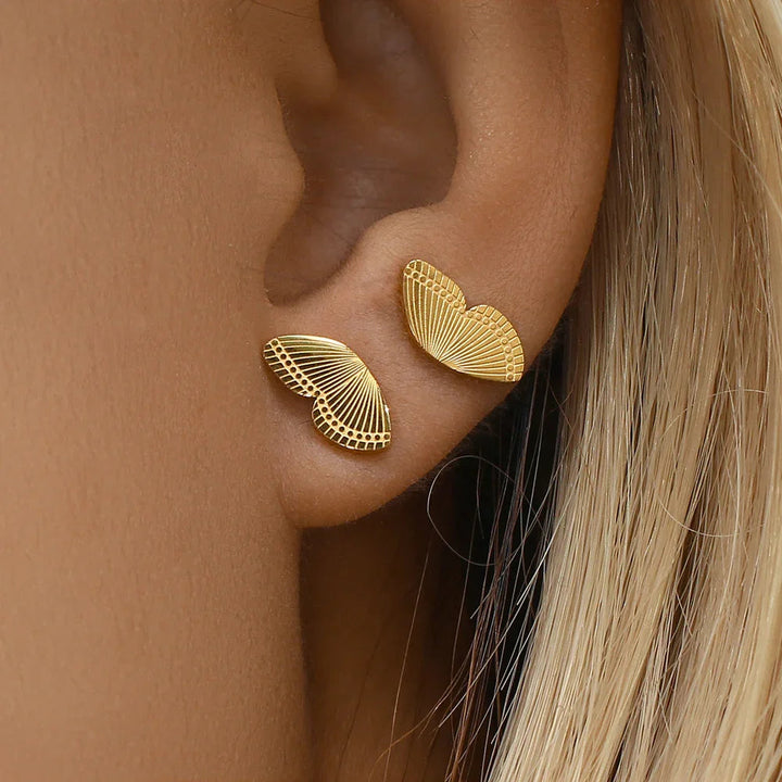 Gold-Plated Butterfly Stud Earrings For Women