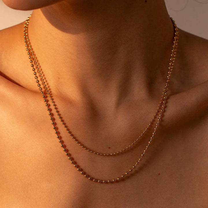Gold-Tone Beaded Chain Necklace Set