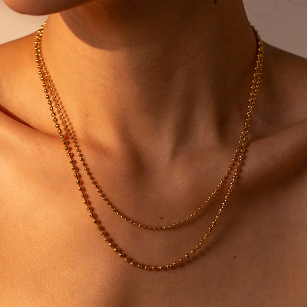 Gold-Plated Ball Chain Necklace
