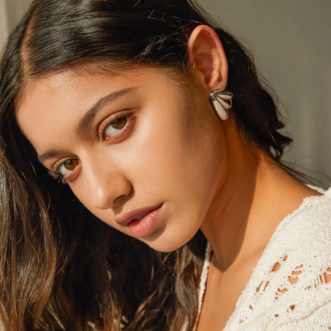 Gold-Plated Angel Wing Earrings with Divine Curves