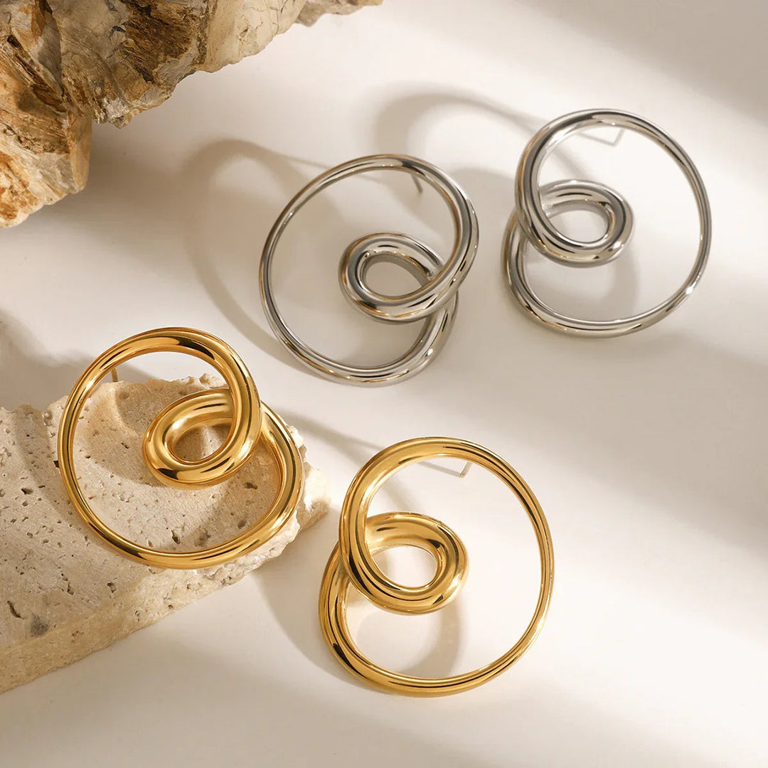 Gold-Plated Twisted Hoop Earrings