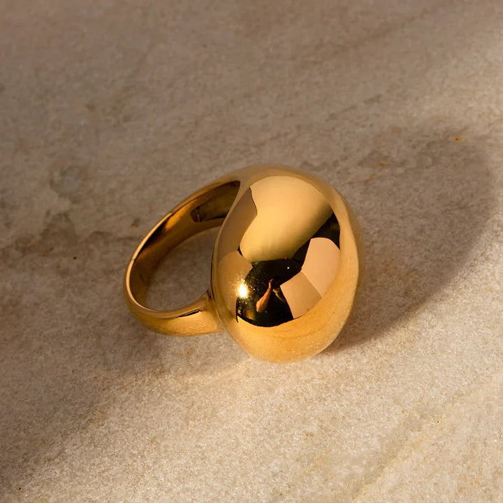 Gold-Plated Dome Statement Ring for Women