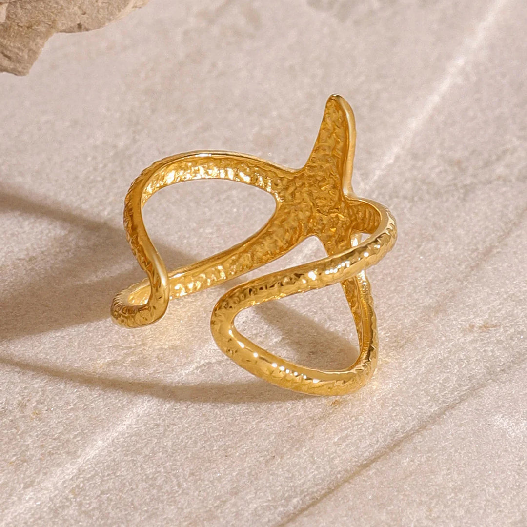 Gold-Plated Starfish Ring