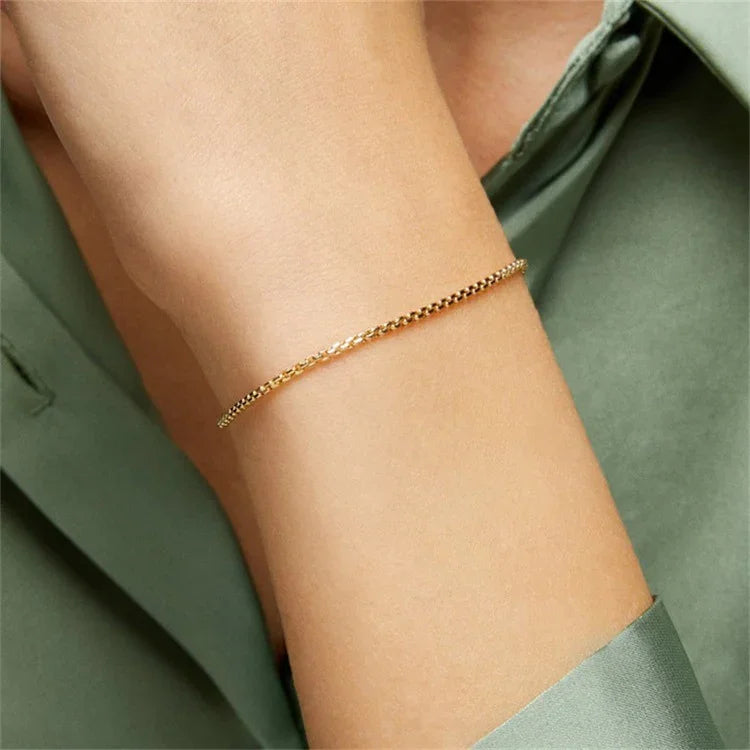 Gold-Plated Minimalist Chain Bracelet for Women