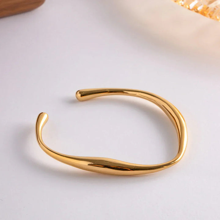 Gold-Plated Cuff Bangle for Women