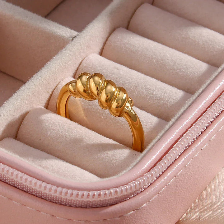 Gold-Plated Wrap Twist Ring for Women