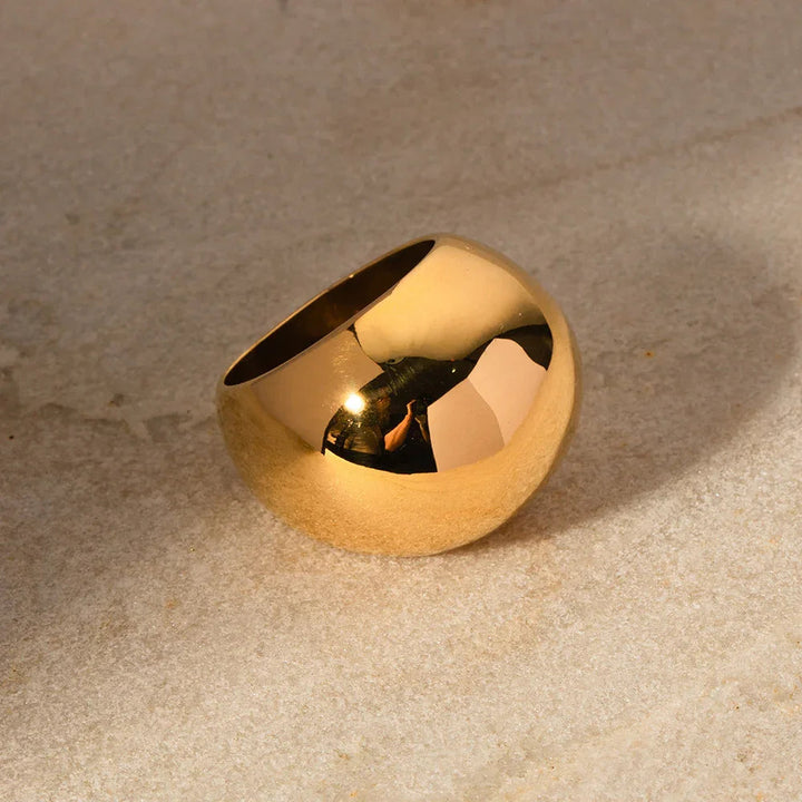 Gold-Plated Dome Statement Ring for Women