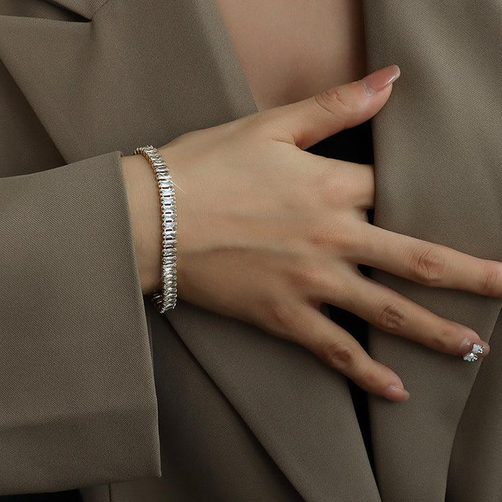 Gold-Plated Tennis Bracelet with AAAAA Diamond Simulants