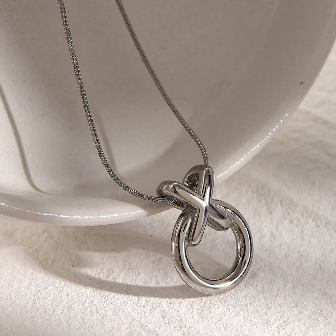 Gold-Plated Hoop Pendant Necklace