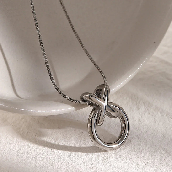 Gold-Plated Hoop Pendant Necklace