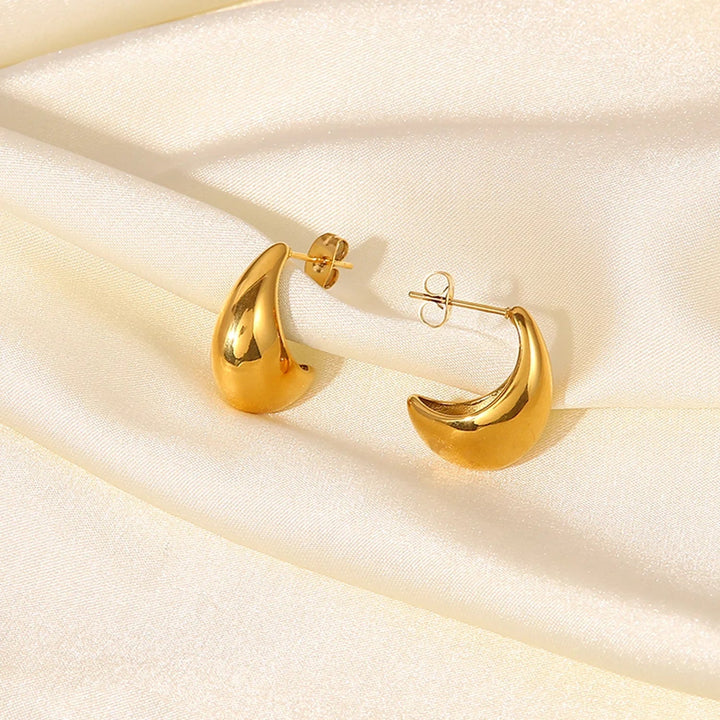 Gold-Plated Chunky Hoop Earrings for Women
