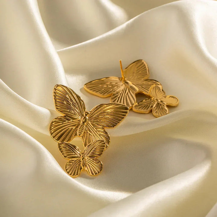 Gold-Plated Butterfly Earrings
