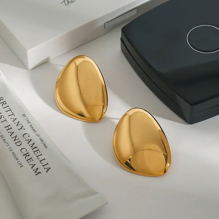 Gold-Plated Chunky Stud Earrings for Women