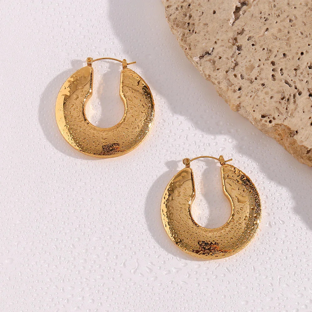 Gold-Plated Chunky Hoop Earrings for Women