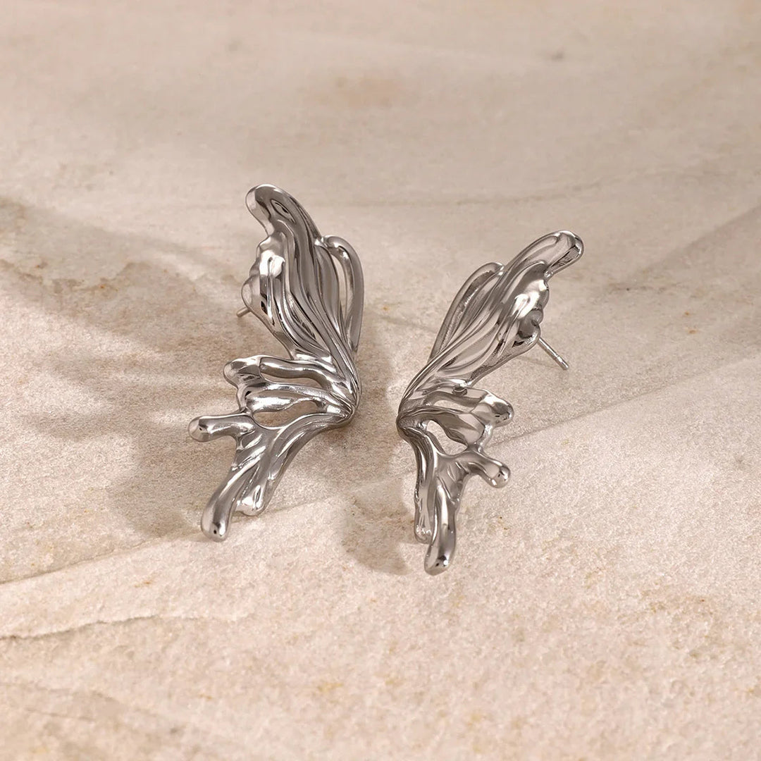 Silver-Tone Butterfly Drop Earrings for Women