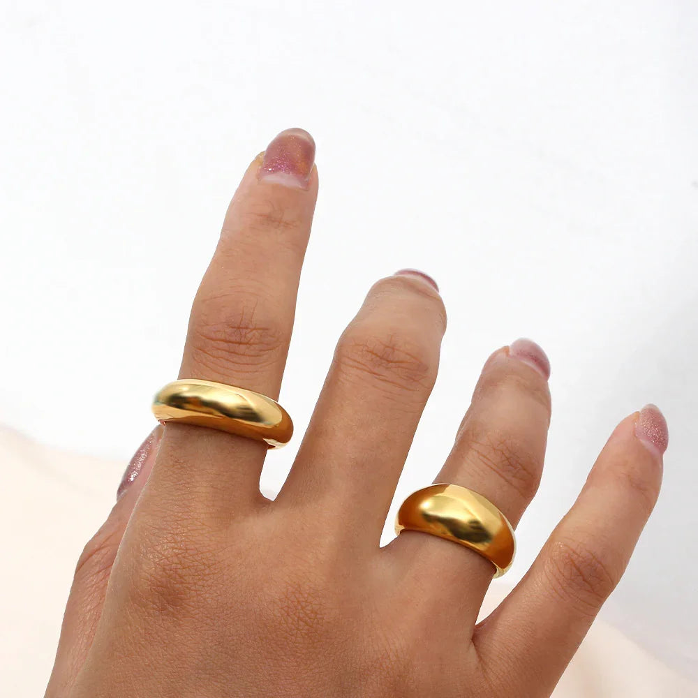 Gold-Plated Minimalist Dome Ring for Women